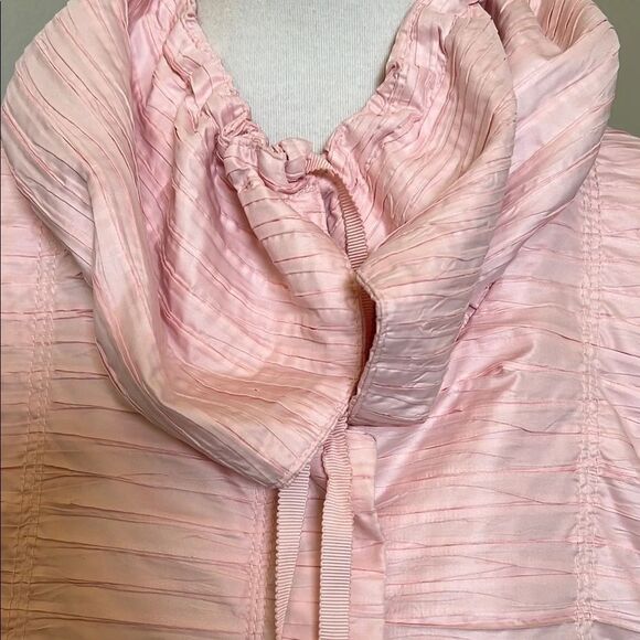 Chicos Light Pink Collared Drawstring Zip Front Lightweight Jacket with Pockets - Picture 6 of 13